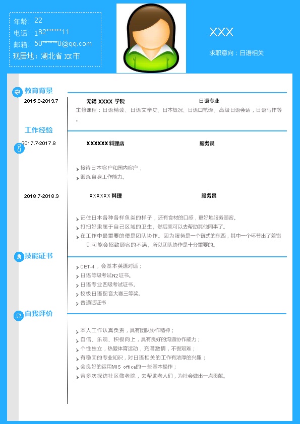 5244_日语专业应届毕业生求职简历模板  - 国际贸易简历模板